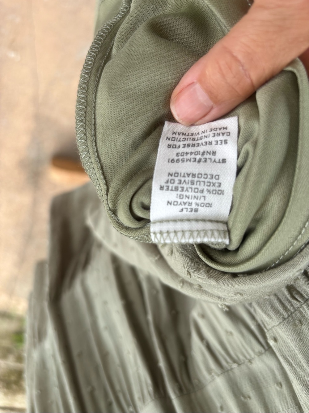 Altar'd State Sage Green Button-Front Tiered Dress - Picture 4 of 5